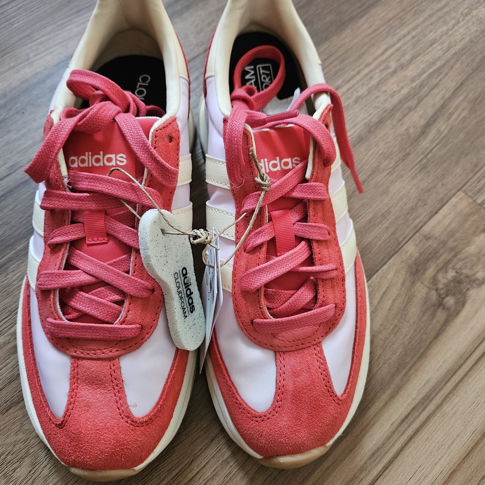 Women's Adidas Run 70s 2.0 Pink and Red Sneakers - Picture 4 of 5